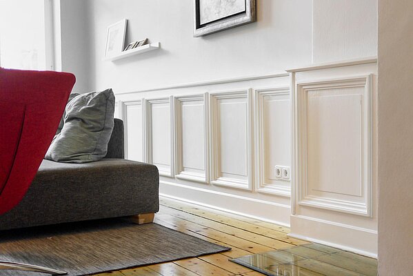 Wandverkleidung Echtholz deckend weiß