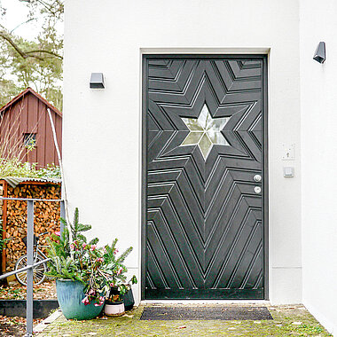 Haustür Sternförmige Scheibe