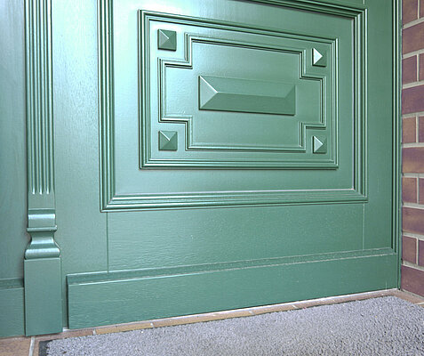 Grüne Haustür Füllung