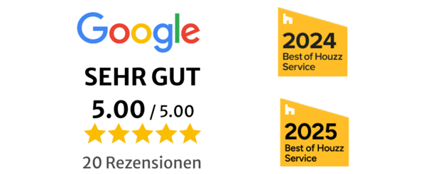 Kundenbewertungen auf Google und Houzz