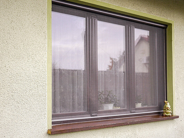 Fenster mit Insektenschutz-Rollo geschlossen