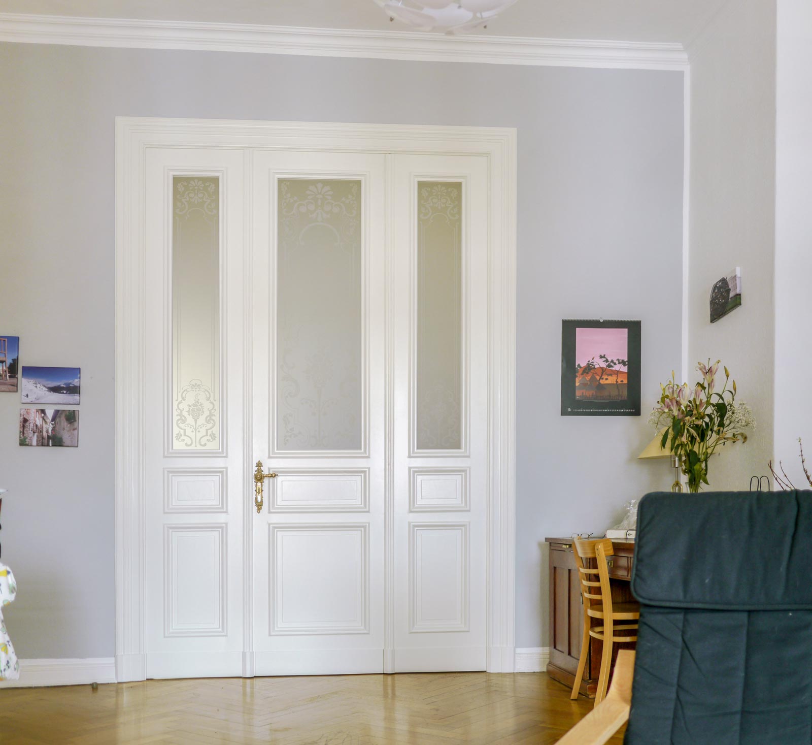 Zimmertur Wei Mit Glas